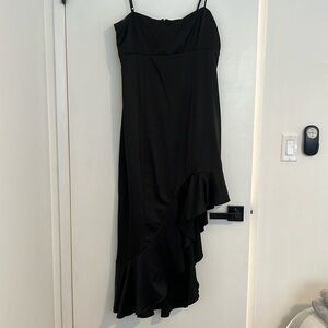 Aqua Black Satin Formal dress